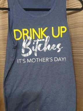 Blue Graphic Tank Top - Mother's Day Slogan